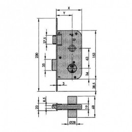 CERRADURA EMBUTIR 45-70 HL